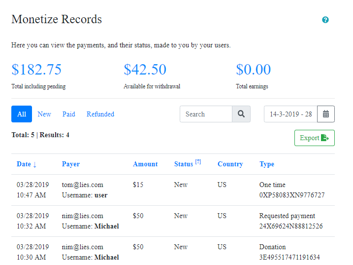 monetize records