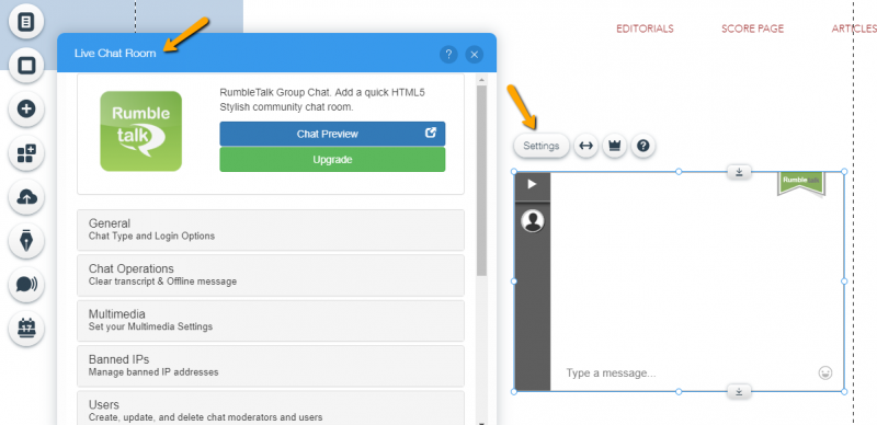 embed a chat room in wix
