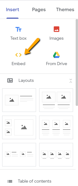 insert chat in google sites