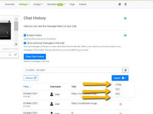 How to export your chat transcript? - Online Group Chat Room Plugin for ...