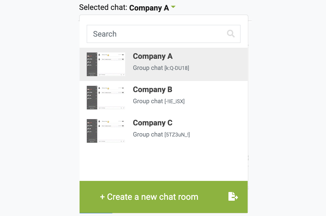 Virtual Job Fair: How to create multiple chat rooms for multiple companies