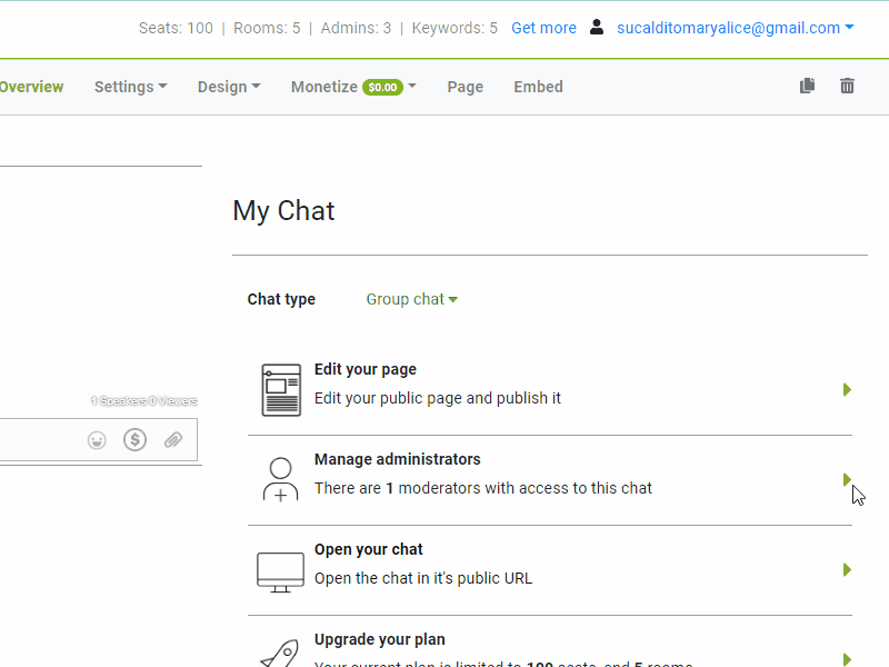 delete chat room