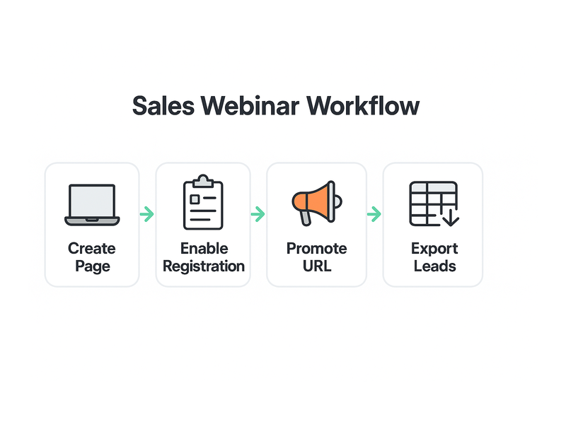 sales webinar software lead generation workflow diagram