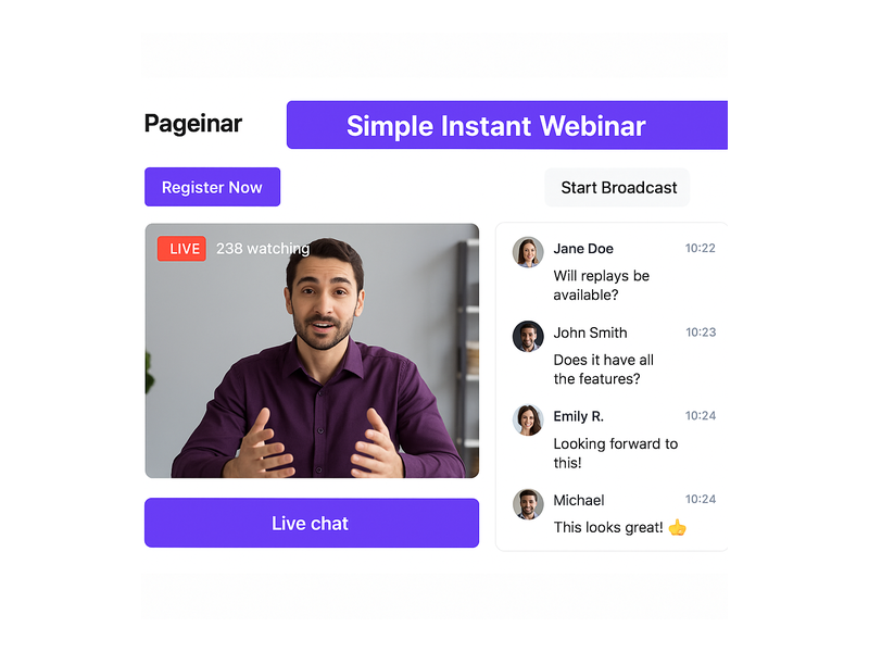 Pageinar webinar landing page illustration 1