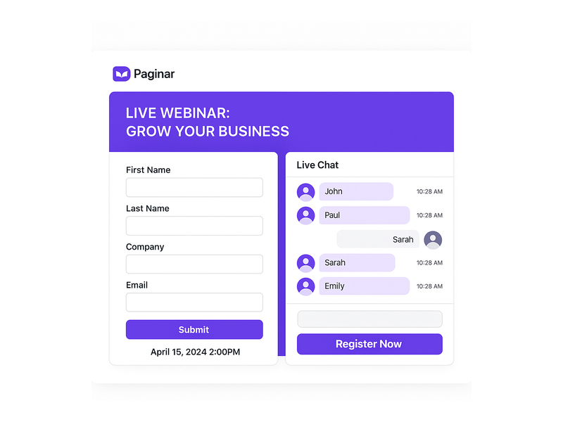 Pageinar webinar landing page illustration 1