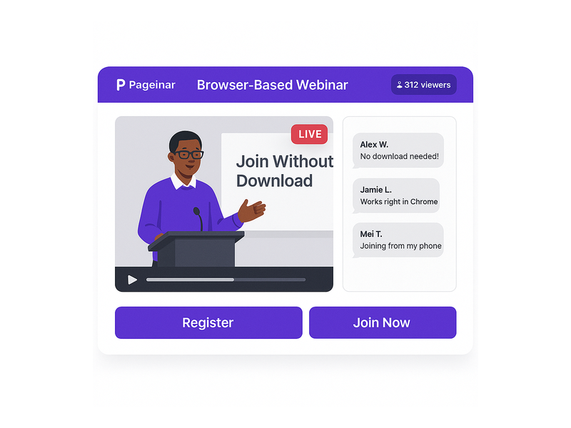Pageinar webinar landing page illustration 1