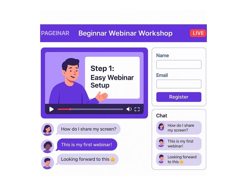 Pageinar webinar landing page illustration 1