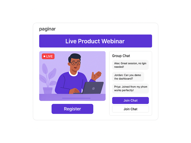 Pageinar webinar landing page illustration 1