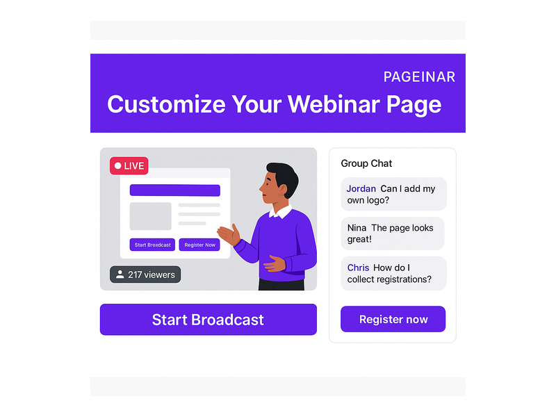 Pageinar webinar landing page illustration 1