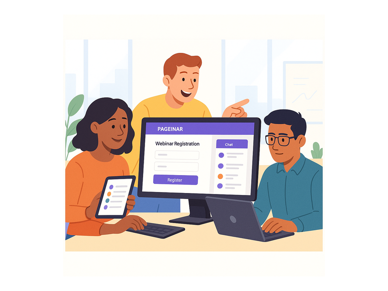 Pageinar webinar landing page illustration 3