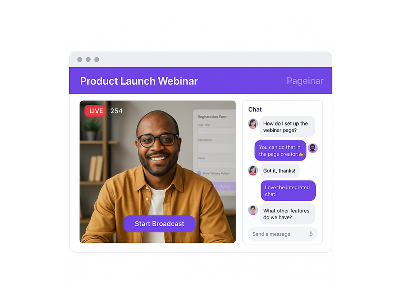 Pageinar webinar landing page illustration 1