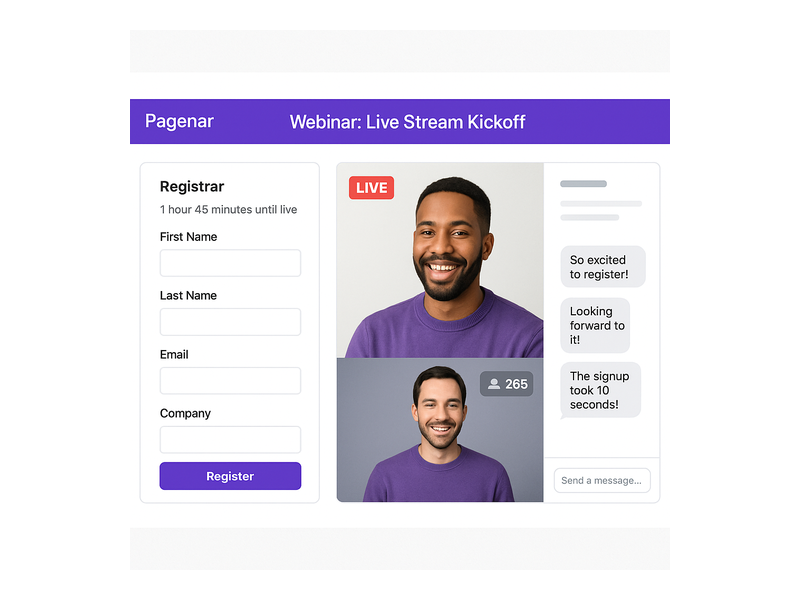 Pageinar webinar landing page illustration 1