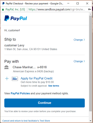 paypal payment approval