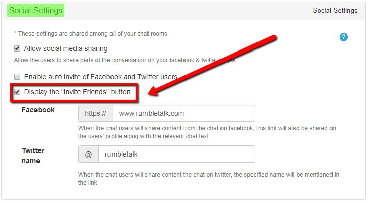 Personalization of the “Invite friends” button in the Social Setting window